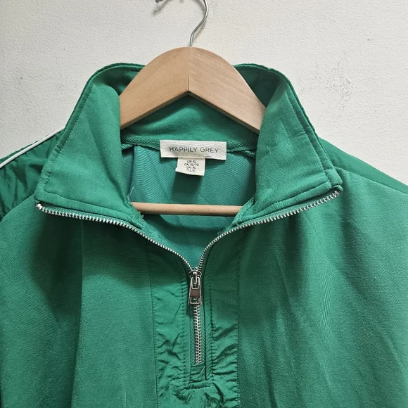 NWT Happily Grey 1/4 Zip Pullover Top Athleisure Comfy Set Green Size XL - Picture 4 of 12